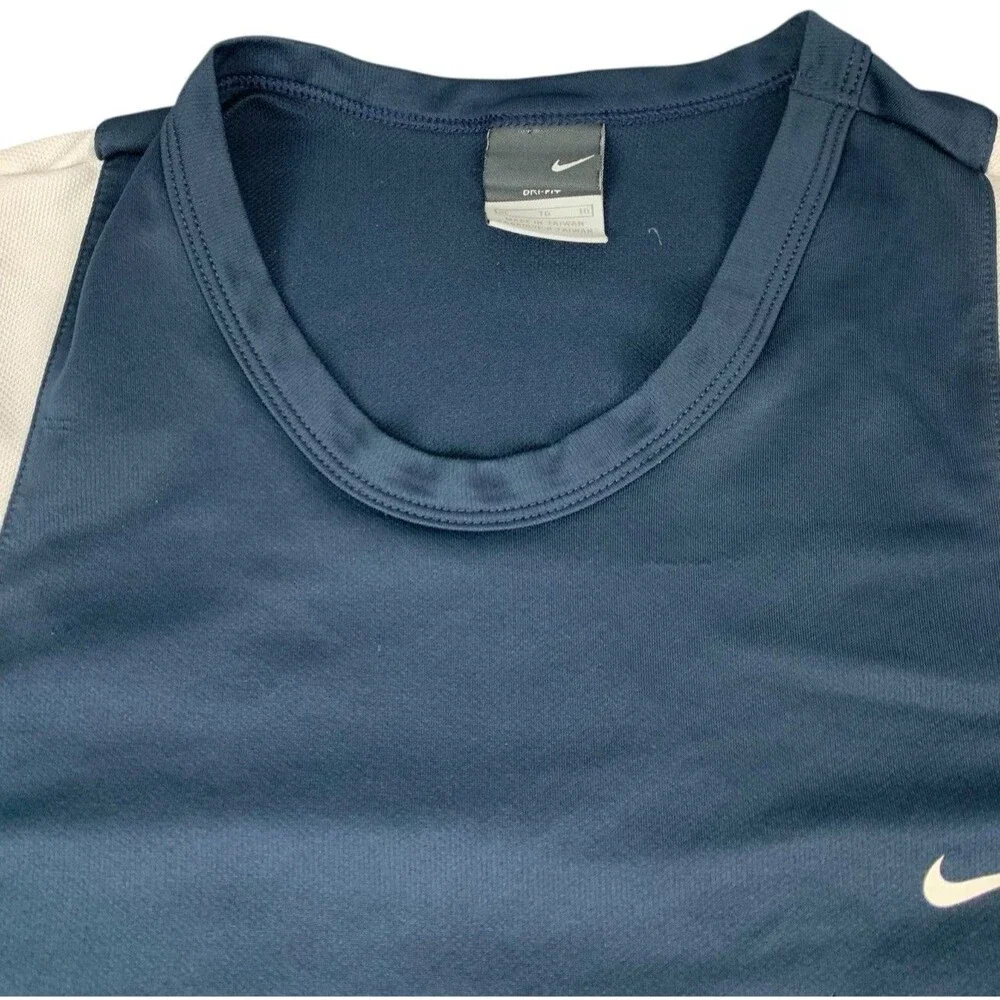 Nike Dri Fit Navy Blue w/ White Trim Tennis Athletic Shirt, Men’s Size XL